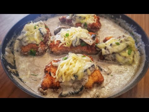 Recette de cordon bleu maison à la sauce champignons | Incroyablement délicieux