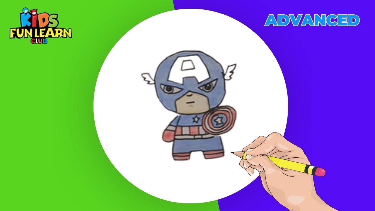 How to draw Captain America easy for kids