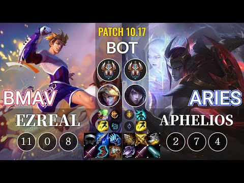 HLE Bmav Ezreal vs Aries Aphelios Bot - KR Patch 10.17
