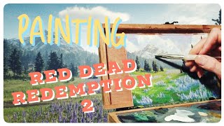 Painting a Landscape in Red Dead Redemption 2 | Gouache Landscape