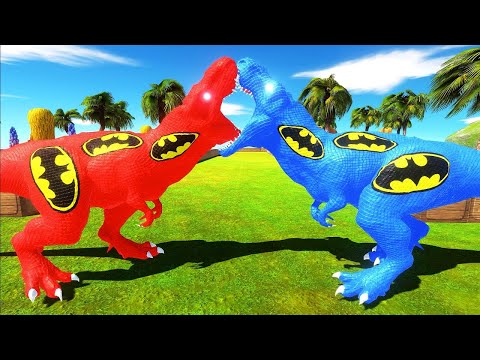 RED BATMAN T REX DEATHRUN - Animal Revolt Battle Simulator