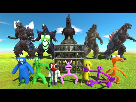 Rainbow Friends Defeat All Godzillas Rescue Titan Beast - Animal Revolt Battle Simulator