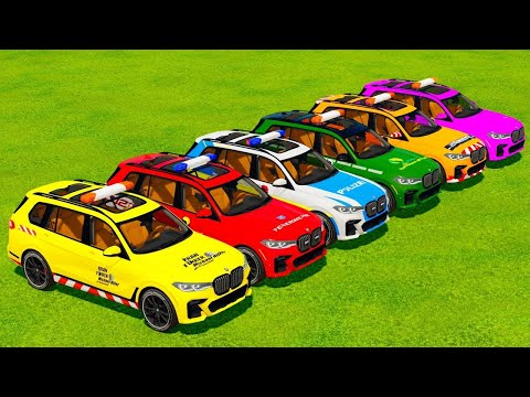 DACIA, MCQUEEN, VOLKSWAGEN POLICE CARS, FORD, MERCEDES AMBULANCE VEHICLES TRANSPORTING ! FS22