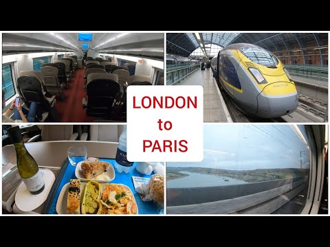 Eurostar London to Paris, via underwater tunnel, First class train trip 4K