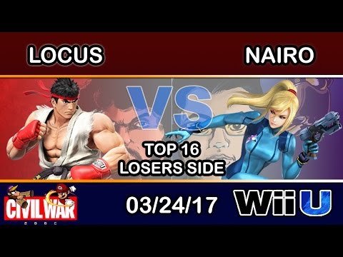 2GGC: Civil War - UBCEA | Locus (Ryu) Vs. NRG | Nairo (Zero Suit Samus) Top 16 Losers Side