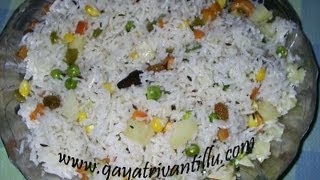 preview picture of video 'Vegetable Pulao - Indian Andhra Telugu Recipes'