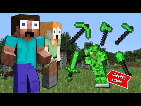 CRAFTING CREEPER TOOLS in MINECRAFT