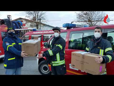 Auslieferung FFP2-Masken - Feuerwehr und THW arbeiten zusammen