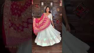 Latest white Lehenga Design/White Colour Lehenga Combination/White Chaniya Choli for Garba Dandiya