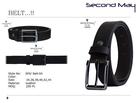 Black male leather belt for men