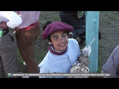 JINETEADA CLASIFICACION DTO URUGUAY  IBICUY 132 ANIV VILLA MANTERO DOMINGO 28 SEPT 2025 15