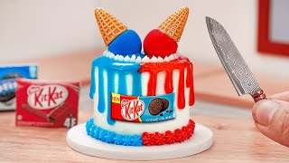 Baking Tiny Red and Blue Chocolate Cake With OREO & KITKAT 🍫 Sweet Mini Cakes