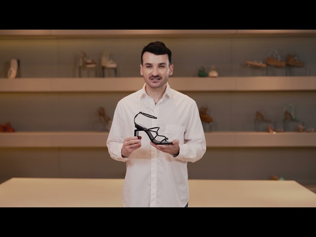 Sandália Salto Alto Geométrico Millie-X Tiras Preta | Schutz