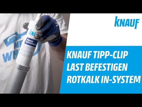 Knauf Tipp-Clip - Wie befestige ich eine Last (z. B. Wandregal) in einem Rotkalk in-System?