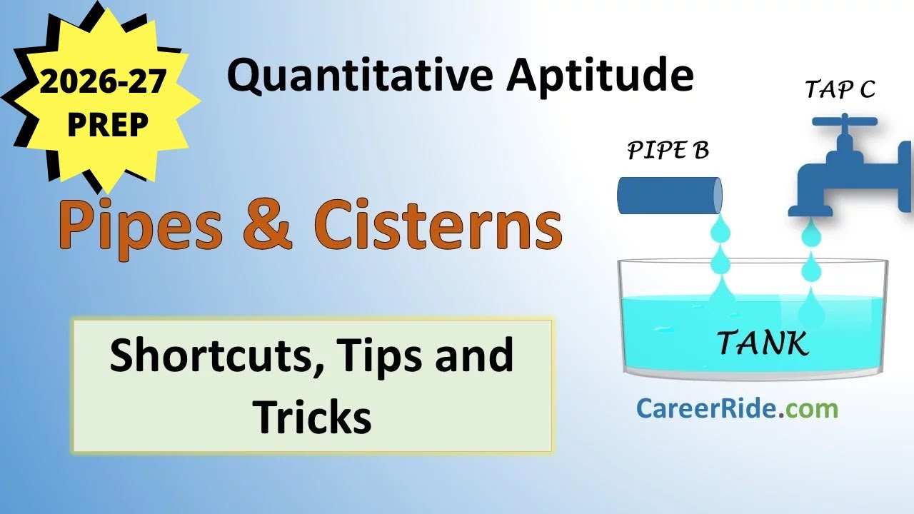 Pipes and Cisterns - Shortcuts & Tricks for 2026 Placement Tests, Job Interviews & Exams