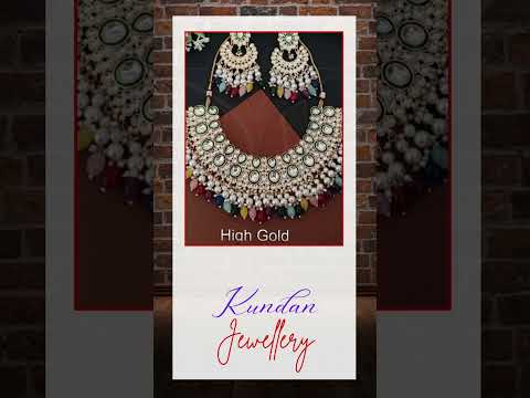 Kundan Jewelry High Gold Polish Designer Party Wear Kundan Choker Heavy Necklace Set