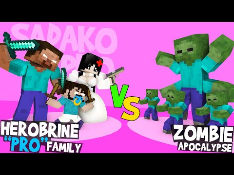Monster School : HEROBRINE PRO FAMILY VS ZOMBIE APOCALYPSE - STRONG FAMILY - Minecraft Animation