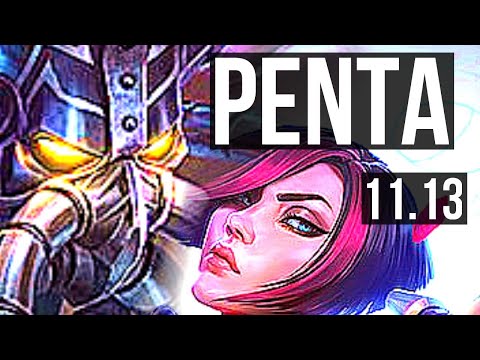 KASSADIN vs FIORA (MID) | Penta, 68% winrate, Legendary, 18/3/9 | KR Master | v11.13