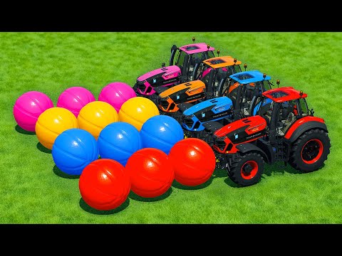 DEUTZ FAHR TRACTORS vs COLORED BASKETBALLS - Farming Simulator 22
