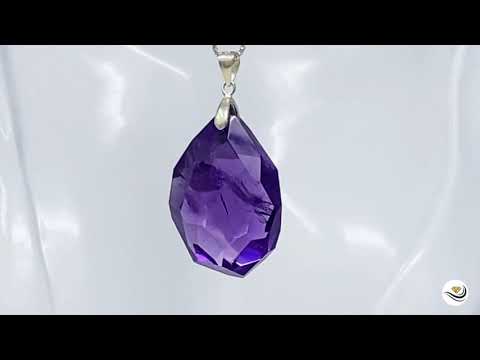 Natural Amethyst Pendant with 925 Silver