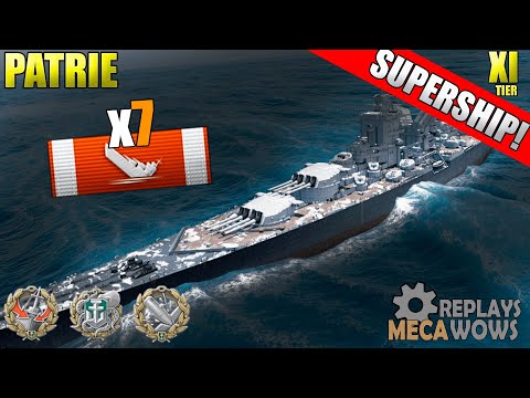 NEW SHIP! Patrie 7 Kills & 244k Damage | World of Warships Gameplay 4k