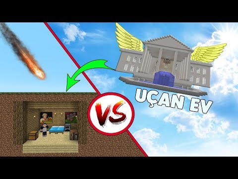 YERALTI EV vs GÖKYÜZÜ (UÇAN) EV - Minecraft