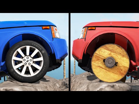 Wooden Wheels vs Rubber wheels - Beamng drive