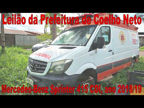 Leilão da Prefeitura de Coelho Neto/MA: Mercedes-Benz Sprinter 415 CDI, PTR5775, ano 2018/19 lote 05