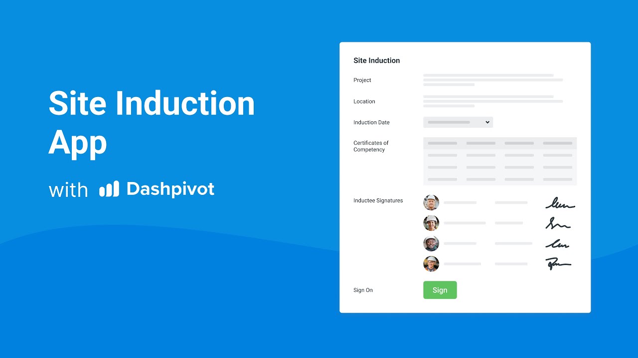 Site Inductions: Build a fast, safe and reliable induction process using Dashpivot