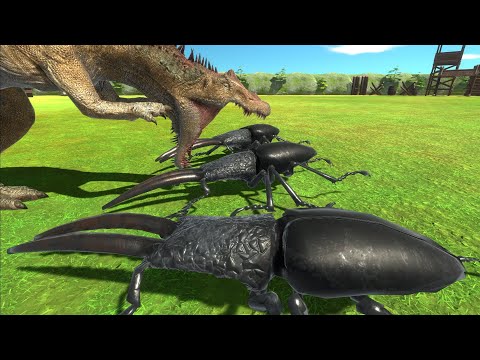 Long Battle  ARBS｜ Spinosaurus VS Giant Stag Beetle Team  --  Animal Revolt Battle Simulator