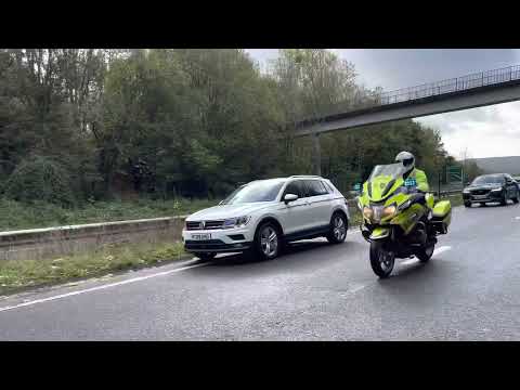 British police motorbike responding