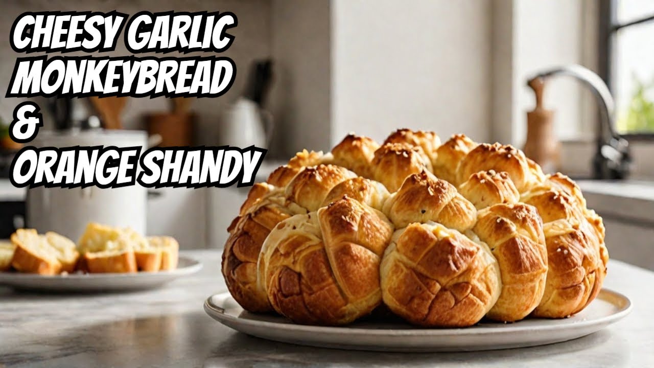 Tear, Dip, Sip: Cheesy Garlic Monkey Bread & a Fresh Orange Shandy