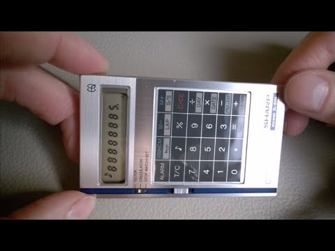 Tiny vintage Sharp calculator from the 70s