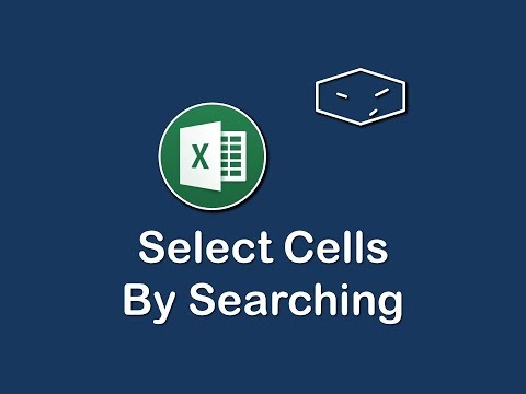 ms office excel select cells by searching