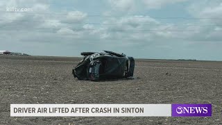 1 driver airlifted to hospital after car crash in Sinton