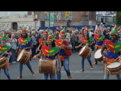 Samba parade Liverpool Brazilica featuring performer from audience