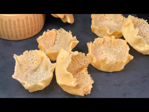 CESTINI di PARMIGIANO! RICETTA SEMPLICE e VELOCE 1 SOLO INGREDIENTE Facilissimi per ANTIPASTI!!