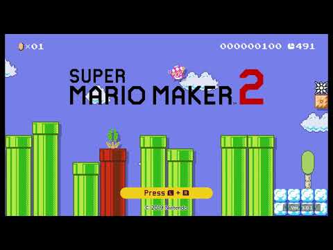 Super Mario Maker 2 - Title Screen "SMB - Sky" with 486s