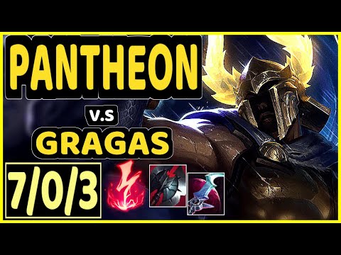 PANTHEON vs GRAGAS - 7/0/3 KDA TOP GAMEPLAY - EUW Ranked DIAMOND