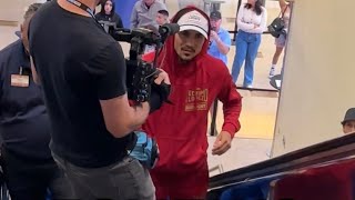Exclusive TEOFIMO LOPEZ ARRIVAL for official weigh in Josh Taylor | esnews boxing
