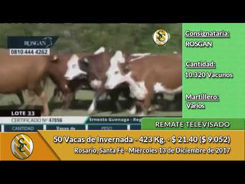 13-12-17 - Remate Televisado de ROSGAN - Rosario