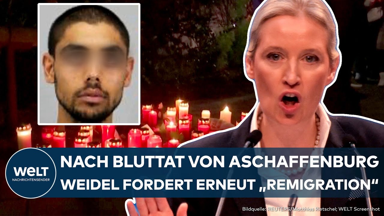 ASCHAFFENBURG: Bloody deed! Knife attack moves German politics! Weidel's AFD calls for “remigration”