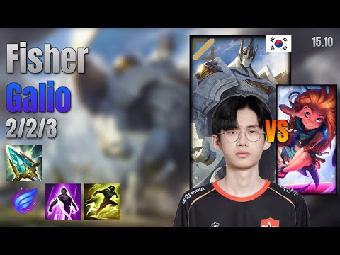 Fisher Mid Galio vs Zoe lol KR solo rank Full Game 15.10 | 피셔 갈리오 vs 조이