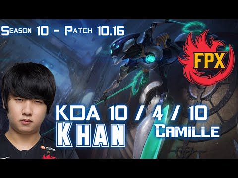 FPX Khan CAMILLE vs RENEKTON Top - Patch 10.16 KR Ranked
