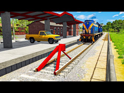 Trains vs End Stop – BeamNG.Drive
