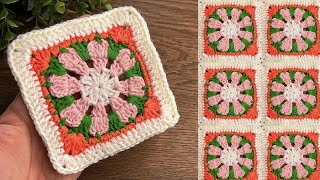 Crochet granny square tutorial,very easy for beginners