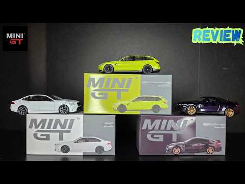 Feature Image thumbnail for the video blog Mini GT - BMW M5 Alpine - BMW M3 Touring Sao Paulo - BMW M4 Daytona Violet - REVIEW by  booster_diecast