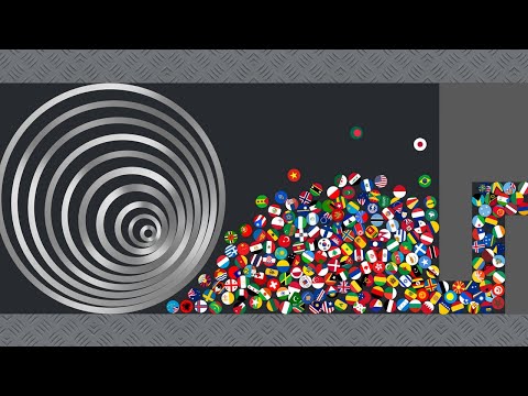 Escape From The Circles - Countries Marble Race in Algodoo