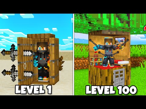 LEVEL 1 to 100 Minecraft Prison Escape 😱