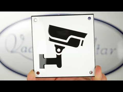 Emaljskylt CCTV vit - svart 10 x 10 cm modell 35